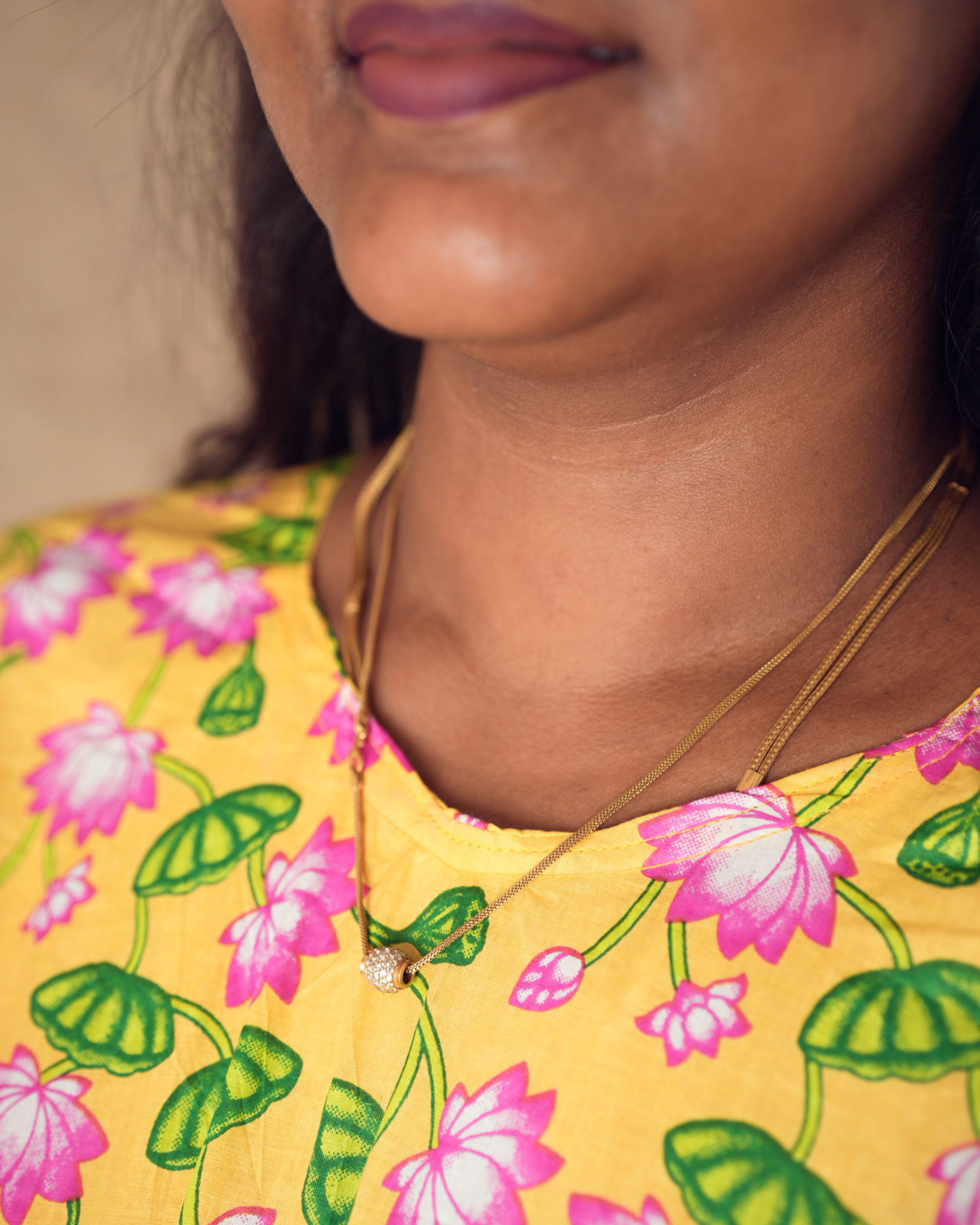 Yellow lotus Pure cotton Kaftan - ALP007